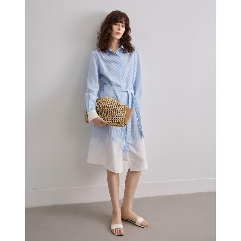 Demana Gradient Stripe Commuter Dress