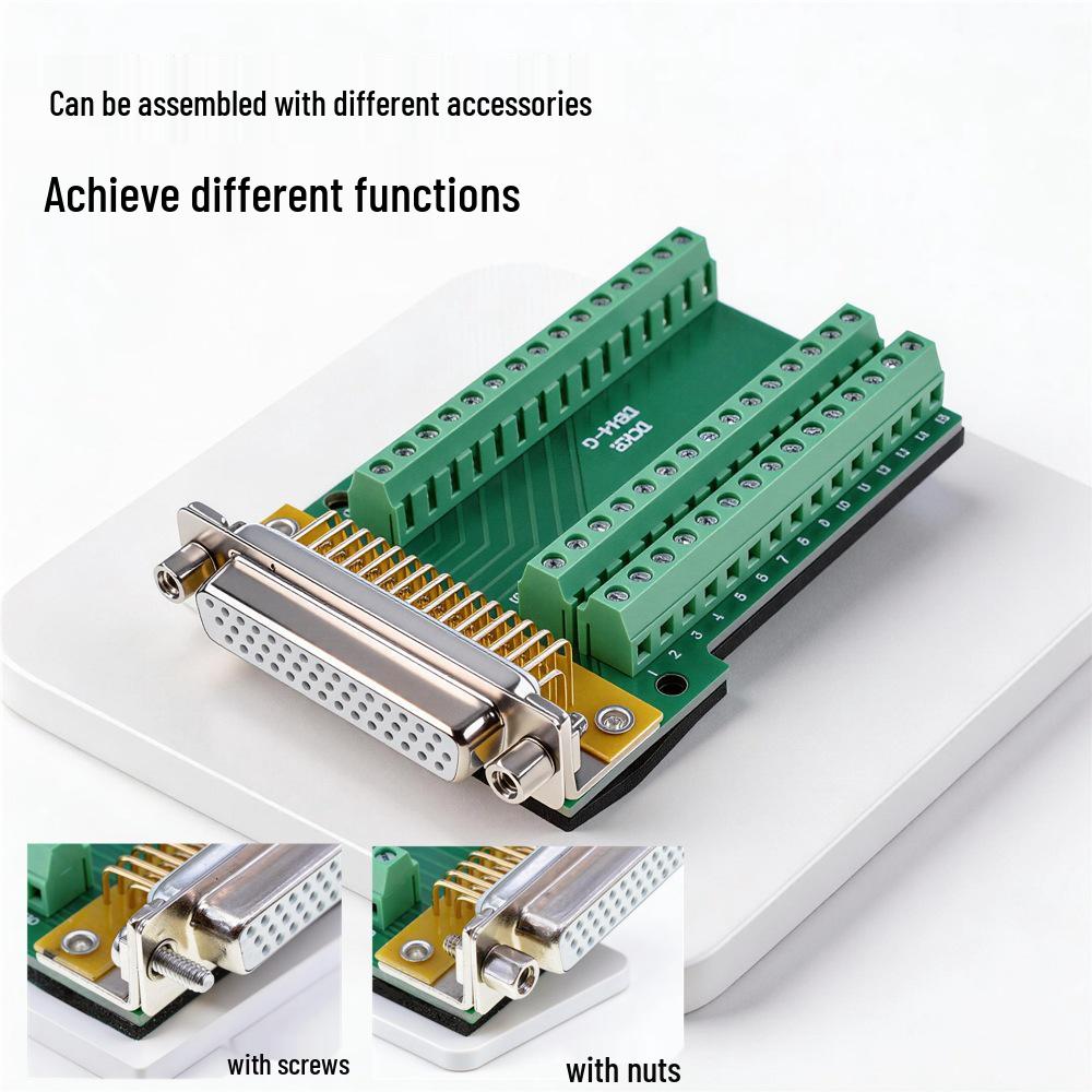 DB44 Solderless Male & Female Plug, 3-Row 44-Pin D-SUB P Adapter Terminal Board