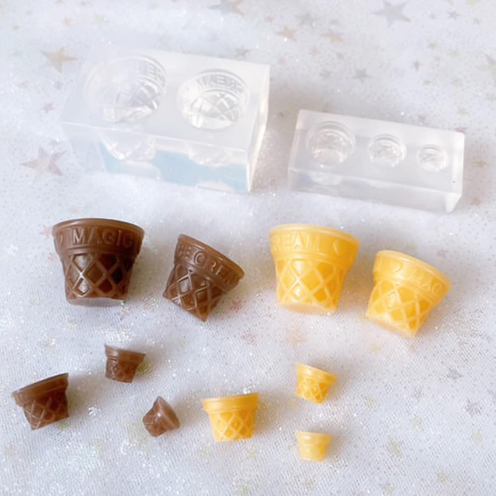 Evergarden Silicone Mold Sweets Animal Cone Cone Miniature Sweets Ice Cream Shaker Mold Resin Accessories Keychain Silicone Mold Candle Aroma Stone