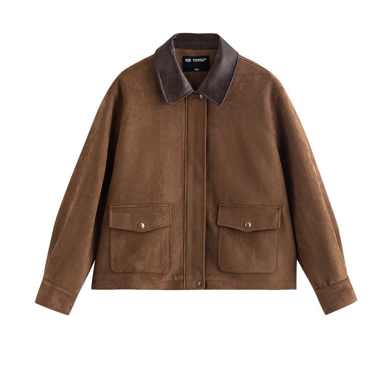 Chuyu Women's Suede Patchwork Barn-Style Jacket