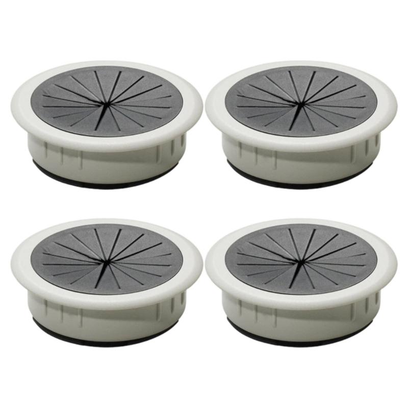 4Pcs Plastic Wire Hole Cover Outlet Port Table Computer PC Desk Round Cable Grommet Line Holder Cable Management