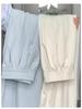 Women's Summer 2024 Ice Silk Wide-Leg Pants - White Textured Casual Petite Style