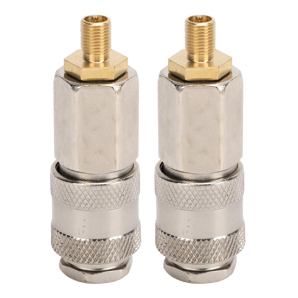 2 Pack Portable Air Compressor Adapters Heavy Duty Steel Male Thread To US Valve 3 In 1 Quick