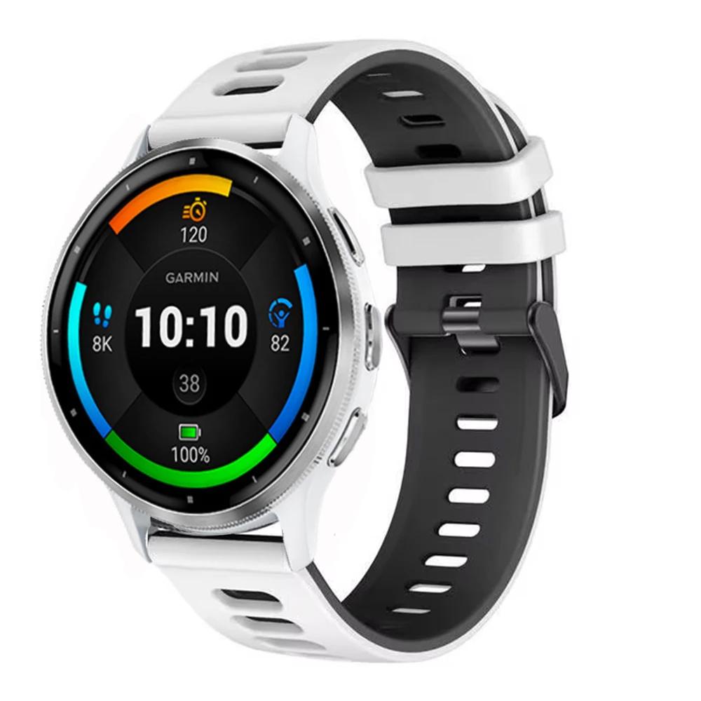 20mm 22mm Two-color Silicone Strap For Garmin Forerunner 265 165 55 965 955 255 570 970 Bracelet Wristband Garmin Venu 4/3 Belt