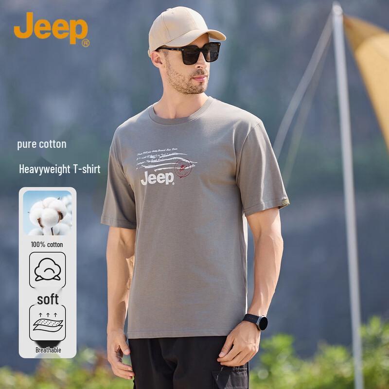 

JEEP Men s 2025 Summer Cotton Blend Short Sleeve T-Shirt M