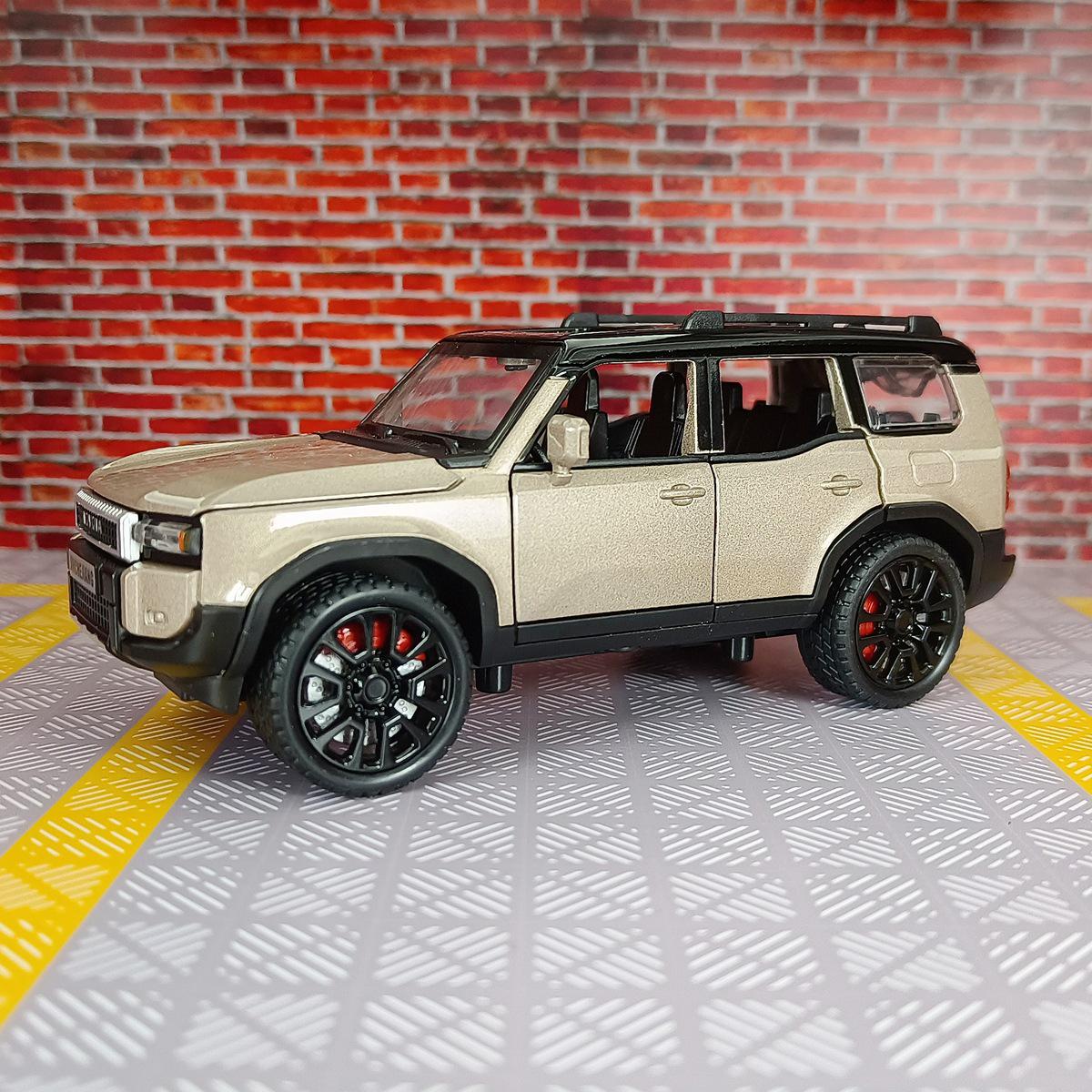

JCJ-32252 2024 Prado SUV Alloy Model with Sound & Light Pull-Back Action for Kids коричневый