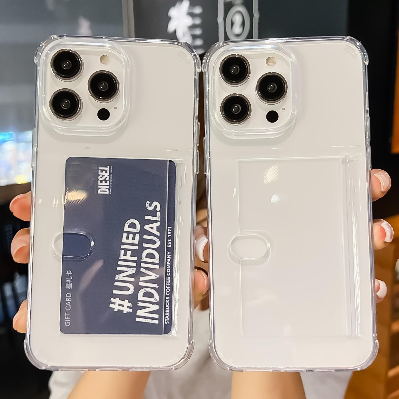 

Ультратонкий прозрачный чехол Card Solt для Iphone 11 12 13 14 Pro Xs Max Xr X, мягкий силиконовый чехол из ТПУ для Iphone 14pro Max, задняя крышка