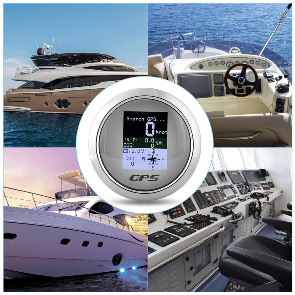 85mm GPS Digital Gauge Stainless Steel Waterproof Universal Dashboard Meter for Car Boat Marine Engineering Vehicle