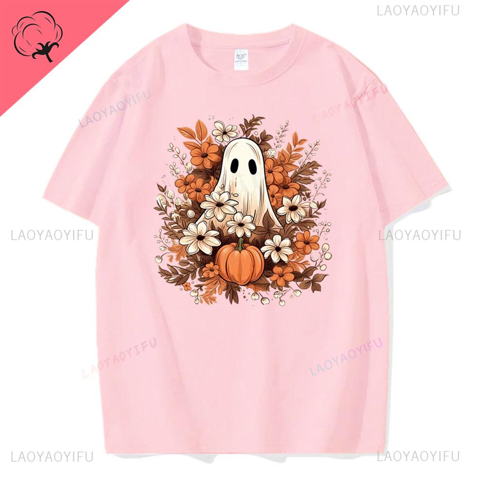 Halloween Familj Matchande T-shirts Söta Spöklika Halloween Party T-shirts Pumpatryck Kortärmade Kläder Mode Trend T-shirts