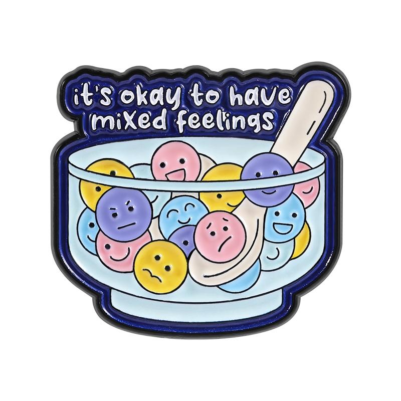 

AuDHD Cute Cat Enamel Pins It s okay to have mixed feelings Brooches Badges Motivational Jewelry Gift for Friends