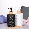 Rhombus Glass Soap, Shampoo & Lotion Dispenser Bottle - Press-Type Refillable