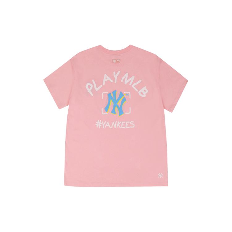 New MLB Drop Shoulder Sleeve T Shirt Unisex Pink 31TS06031-50P