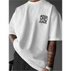 Men's Streetwear T-Shirt with Back Print Motivational Text - Summer Short Sleeve Round Neck Casual Tee, Bold Back Design for Urban Style