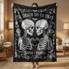 Personalized Sherpa Fleece Blanket: Skeleton Valentine's Anniversary Gift Customizable Throw Blanket