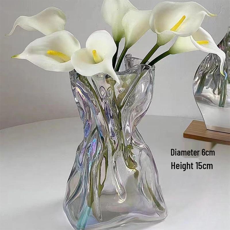 Elegant Glass Vase for Living Room: Luxury Ornament for Lucky Bamboo & Floral Arrangements