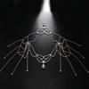 Stylish Alloy Rhinestones Shoulder Necklace Sturdy Fringe Design Perfect For Casual Evening Outfits