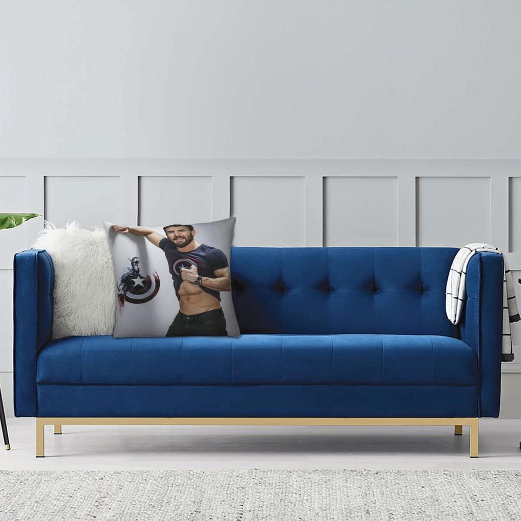 Chris Evans Wallpape Square Pillowcase Pillow Cover Cushion Throw Pillow for Home Bedroom Car