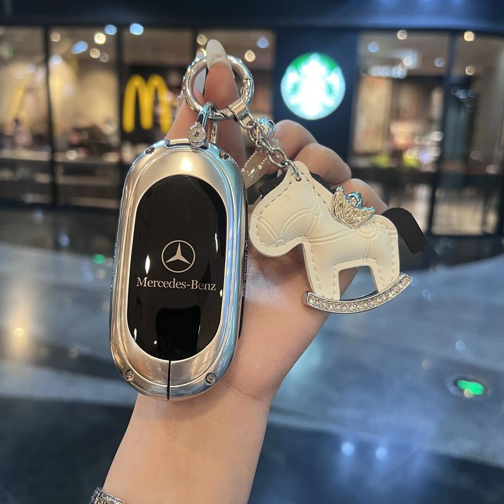 TXF4   Car Key Case Cover Shell Protector For Mercedes Benz 2021 C /S Class W223 W206 S350L S400L S450L S500L Accessories