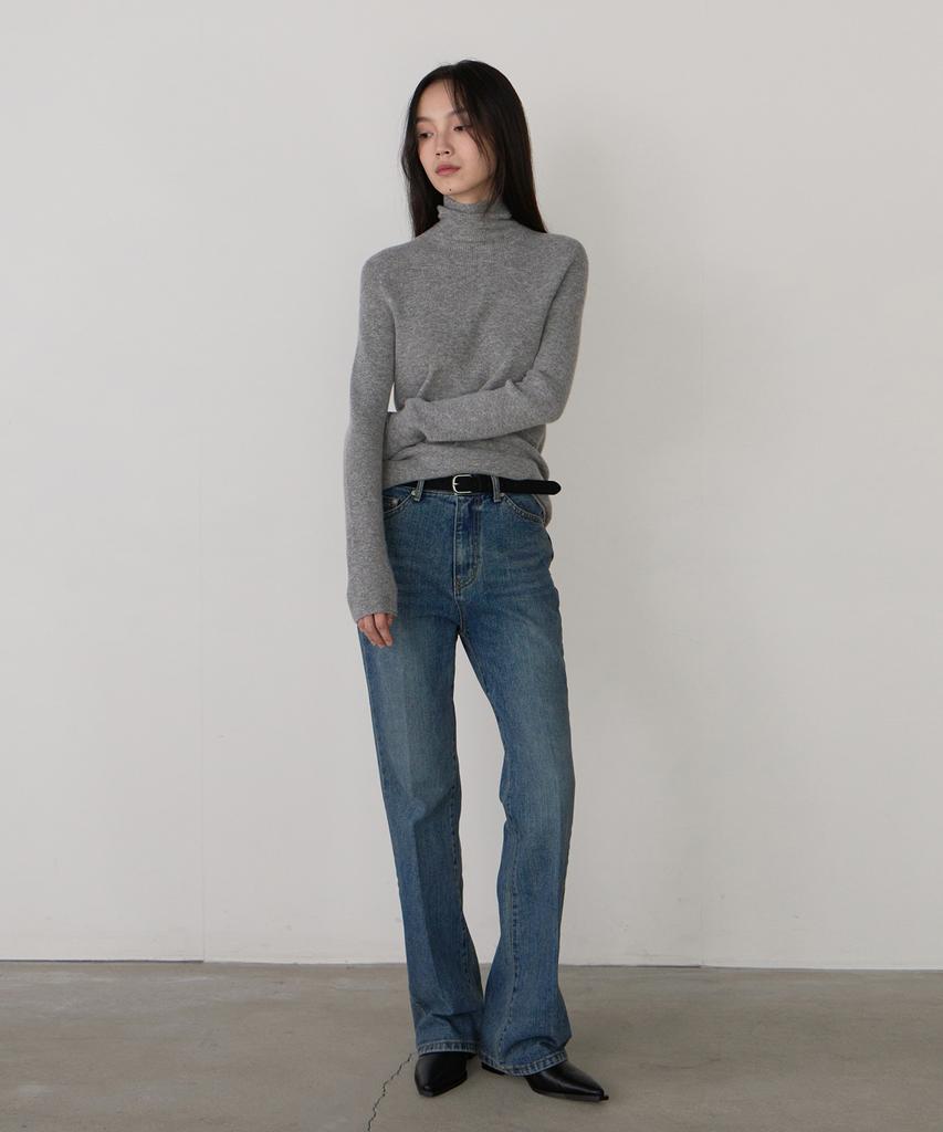 Deomago Cash Holgament Turtleneck Knit (Gray)