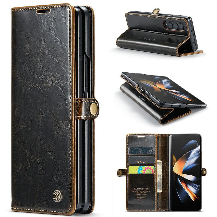 CaseMe for Samsung Z Fold 5 4 Case Luxury Leather Wallet Phone Case Detachable 2 In 1 Phone Cover with Multi Card Slot Case