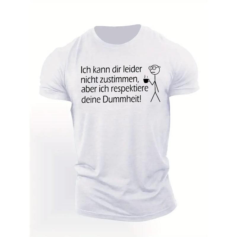 

European sizes Interesting German Men s Short Sleeve T-shirt Summer T-shirt Top 4XL білий