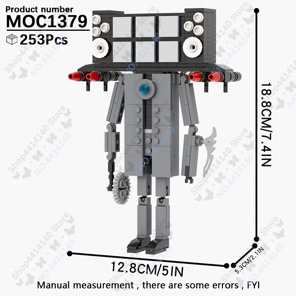 MOOXI Animeserie Skibidi Toalett Figurer Monitorfolk Lydmann Byggeklosser Modell MOC Kloss DIY Montessori Leke Barnegaver