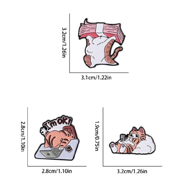 Quirky Kitten Pin Lightweight Fashion Decoration Practical Metal Accessory For Pet Enthusiasts And Colleagues