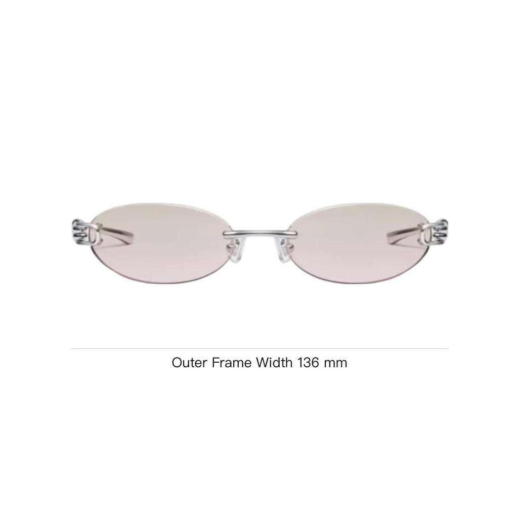 Gentle Monster Hinge Design Titanium Alloy Oval Sunglasses Unisex Sunglasses Silver MUSUBI-02BRG