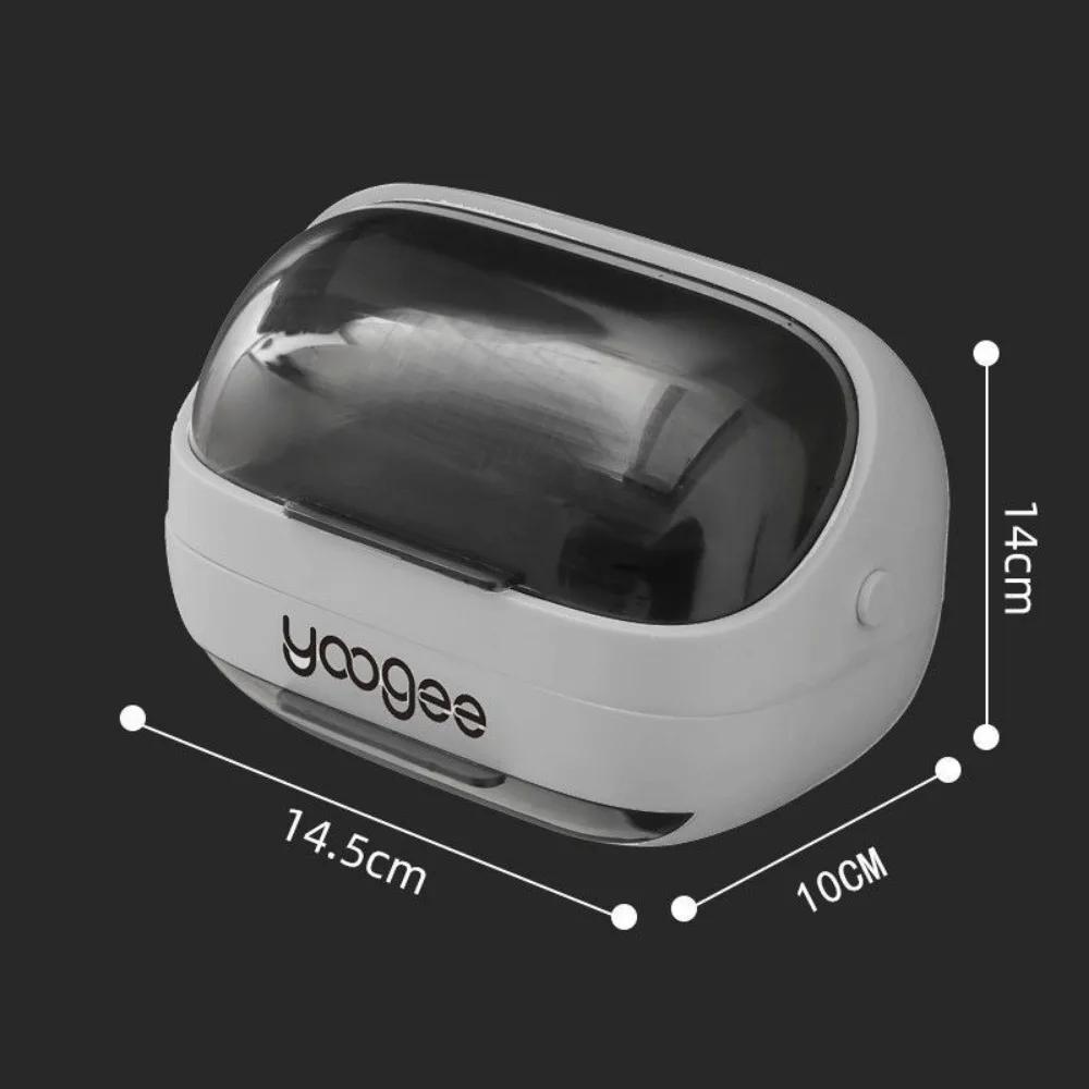 

Quality Wall Mounted Soap Box Self Adhesive With Lid Drain Soap Holder Plastic Soap Dishes Box Bathroom сірий