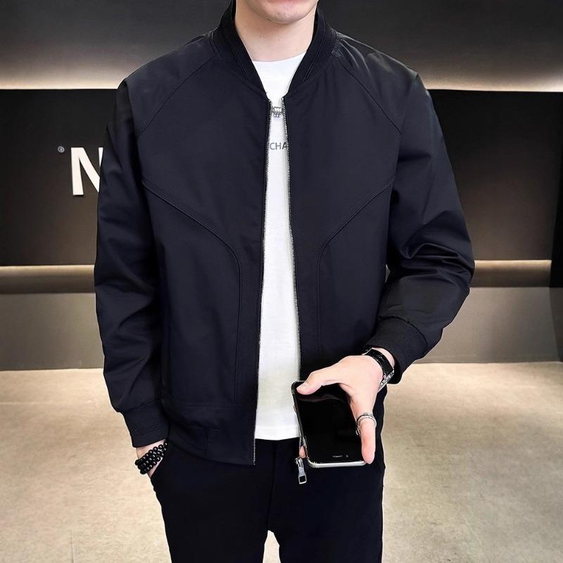 Men S Korean Style Baseball Collar Casual Jacket Spring Autumn