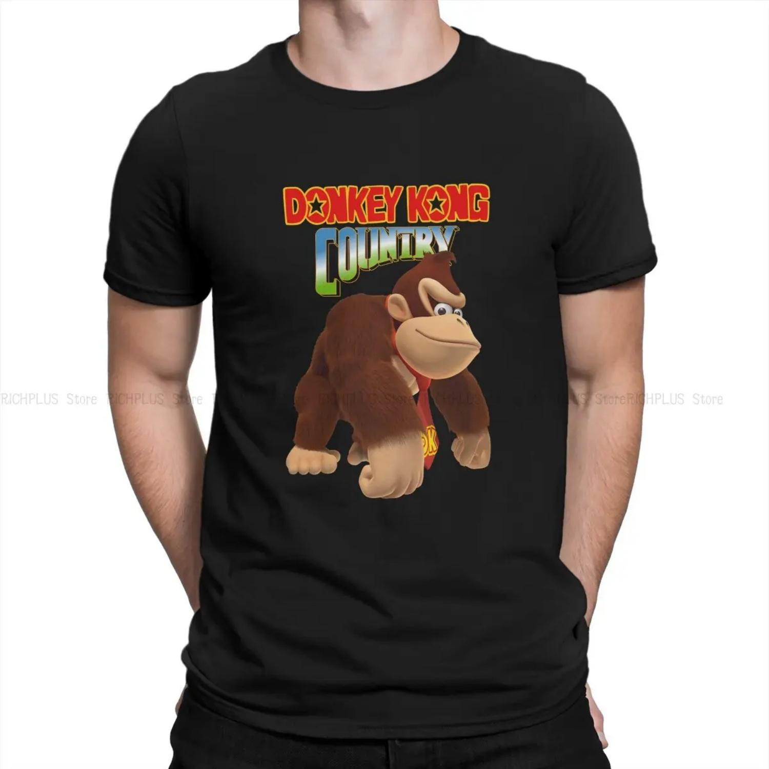

2026 New High Quality Video Games Men Oversized T Shirt Donkey Kong Game Crewneck Tops Polyester Soft T Shirt Humor Gift Idea S чёрный