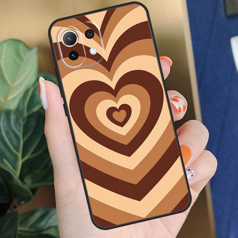 Sage Green Coffee Love Heart Latte Case For Xiaomi 17 Pro Max 14 15 Ultra 13T 14T 15T Pro POCO F8 F7 F5 F6 X5 X6 X7 Pro Coque