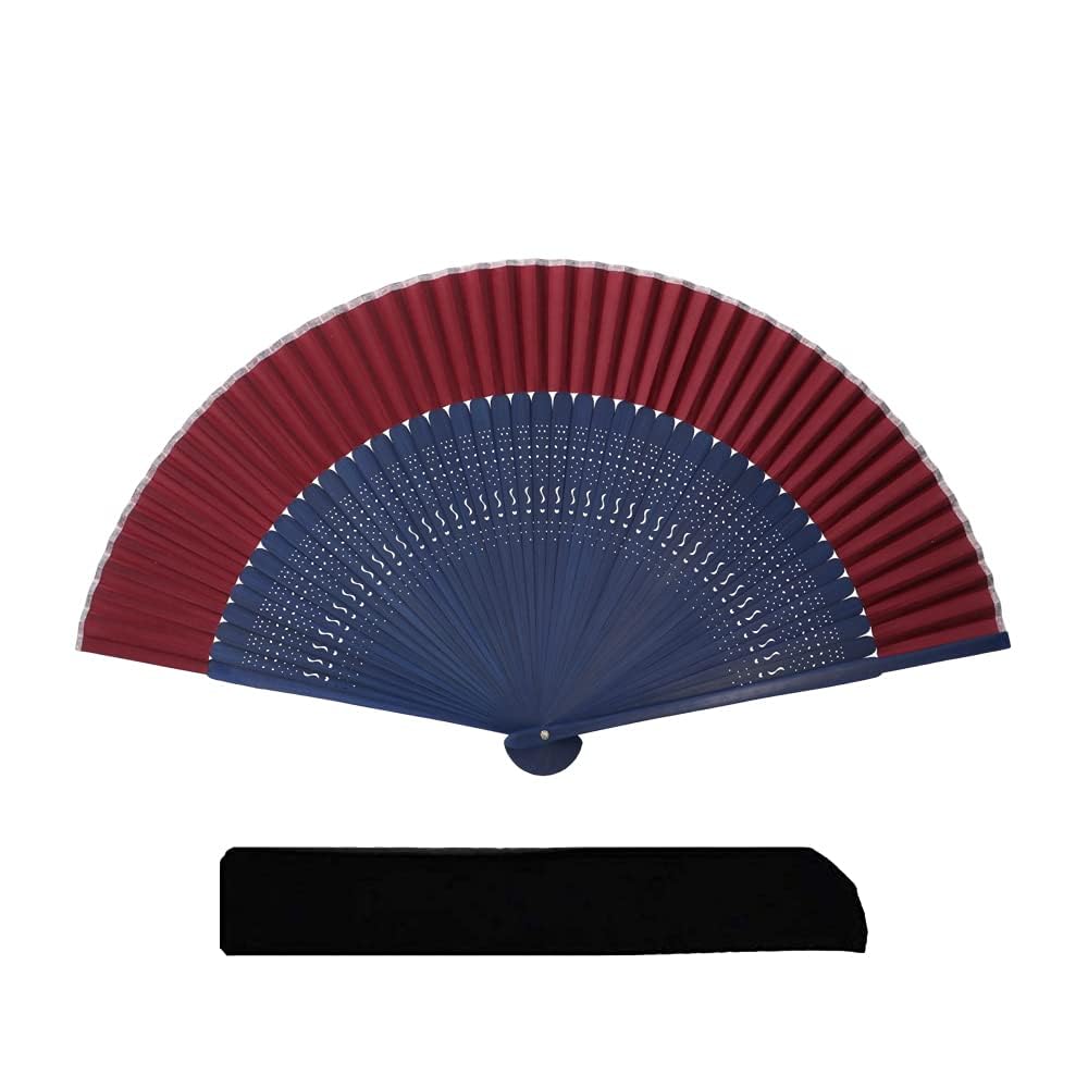 Plain Folding Fan Red [Keichido] [04 Navy]