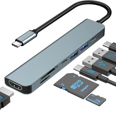 Ultra 4K HDMI Multi-Port USB-C Hub: 7-in-1 Type-C To HDMI Expansion Dock with USB 3.0 Splitter.