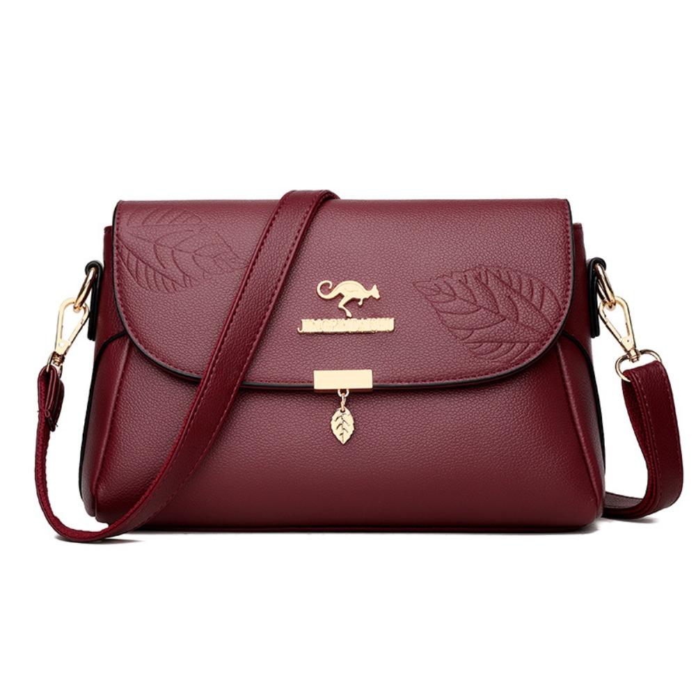 

Кожаная сумка для мамы среднего возраста Прочная сумка для мобильного телефона Легкая маленькая квадратная сумка Женская красный