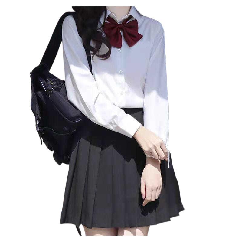Authentic Japanese JK Uniform White Shirt - Short/Long Sleeve, Point/Round Collar, Non See-Through