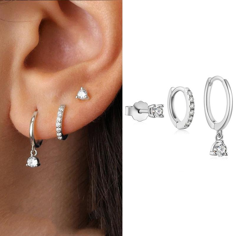 

3 шт. Изысканные серьги-подвески из циркония для женщин, элегантные серьги-подвески в виде бабочки, луны и звезды, пирсинг, украшения для вечеринок, подарки аэро