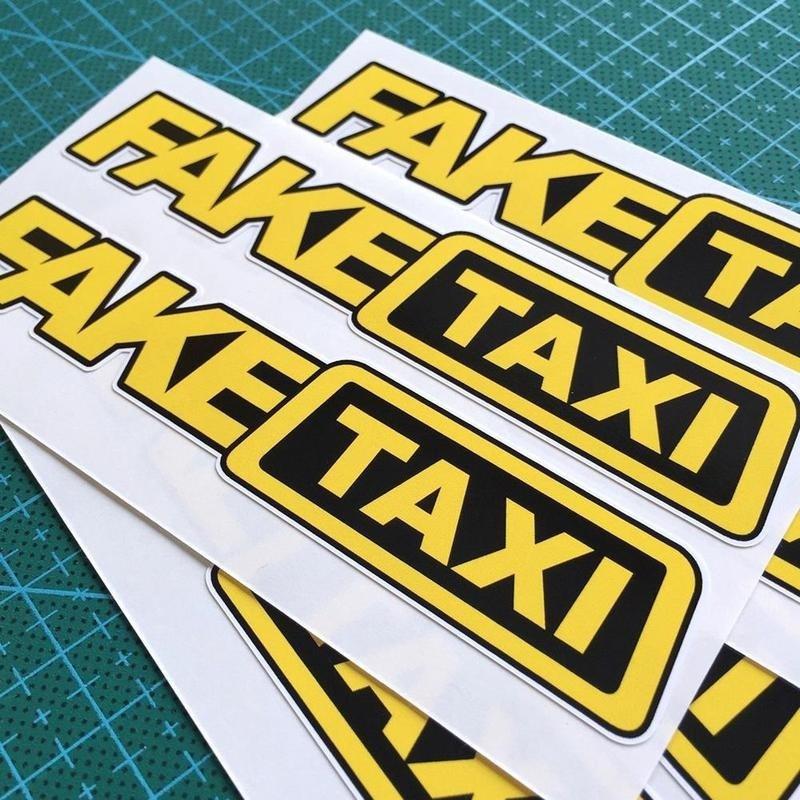 4pc Fake Taxi Sticker Vinyl Decal Car Window Drift Funny Tuning