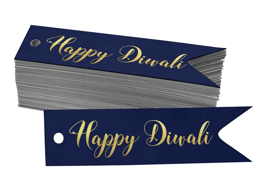 Inkdotpot Pack Of 100 Happy Diwali Favor Paper Tags Craft Real Gold Foil Hang