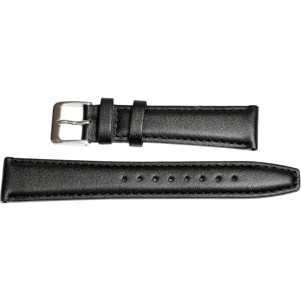 [Seiko] SEIKO Watch Band 18mm DXH3A Smooth Cowhide Leather Black Men s