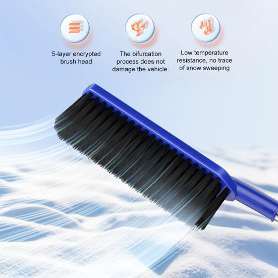 Deicing Wiper Brush with Anti-Fatigue Foam Handles Double-Headed Design Adjustable Length Snow Brush