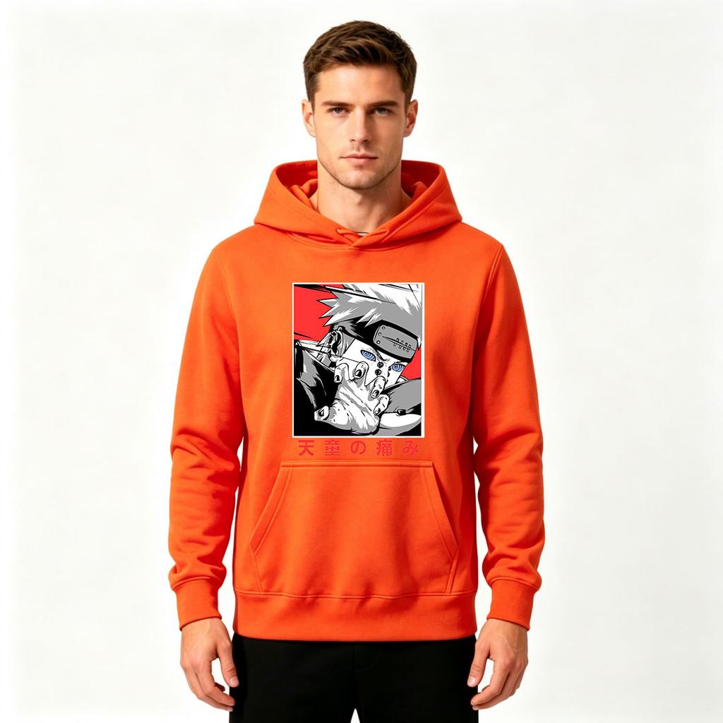Men's Casual Print Pullover Hoodie, Anime Character Pattern Long Sleeve Sweatshirt for Daily Wear