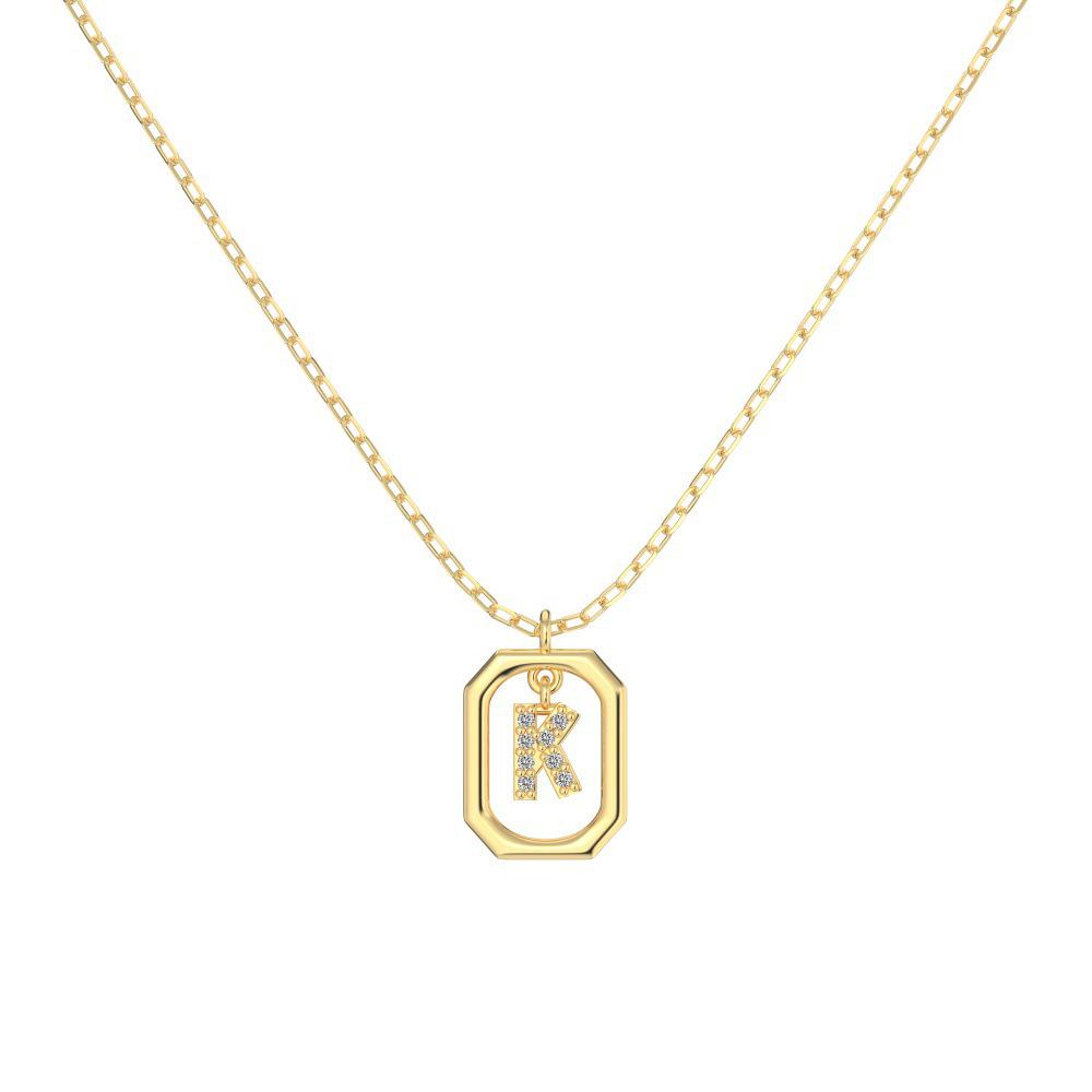 925 Silver Alphabet Pendant Necklace with Zircon Detailing - Women's Elegant & Unique Design