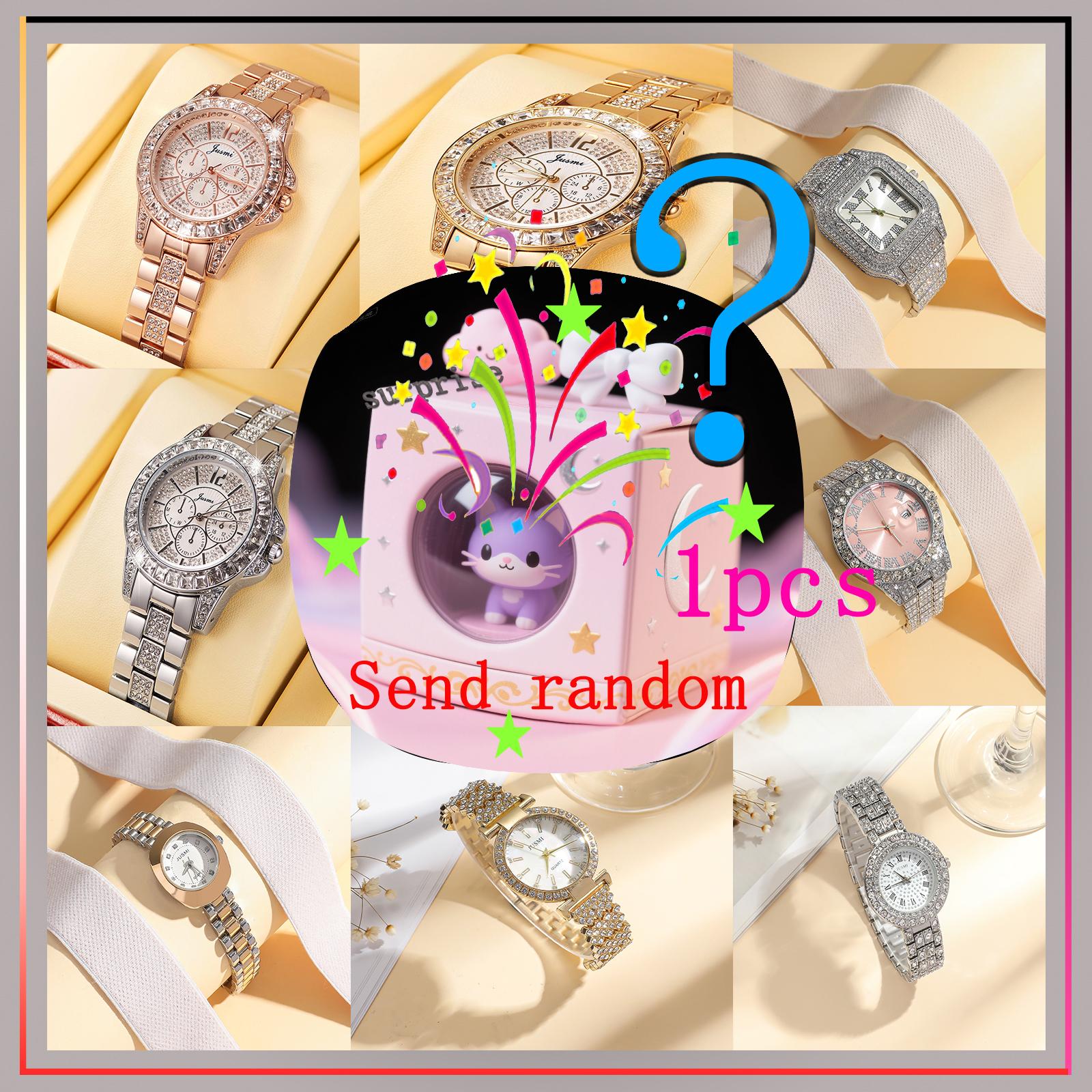 

Surprise blind box; European and American style exquisite full-star full-diamond round ladies watch wrist; random style. разноцветный