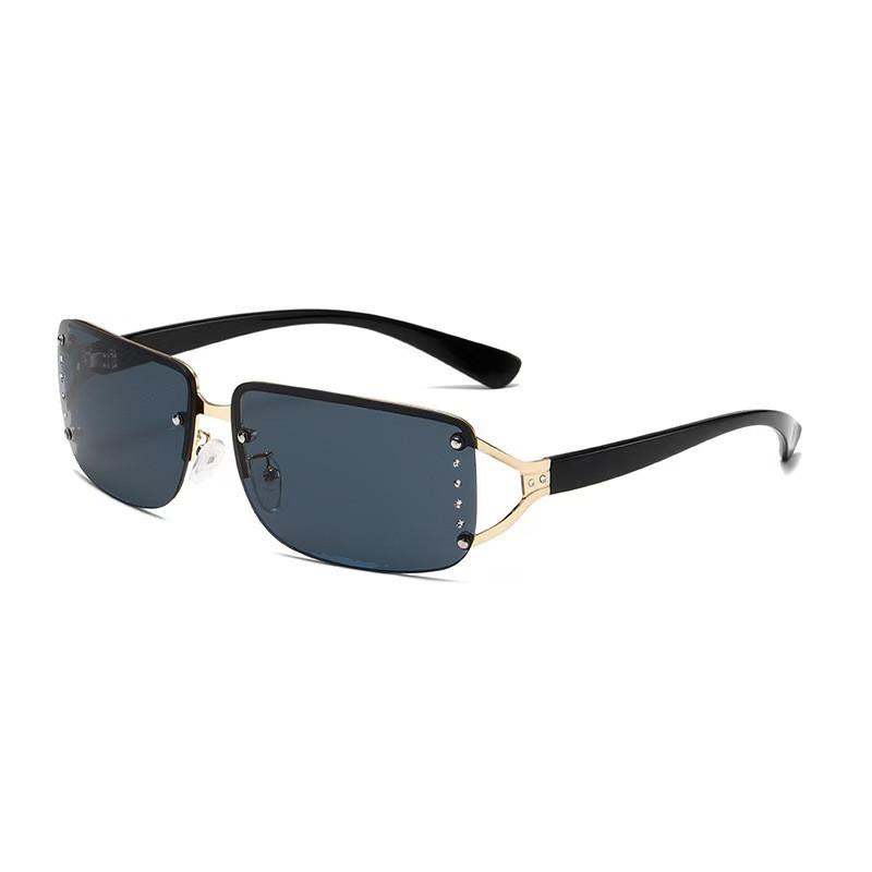 Advanced Y2k Square Frame Sunglasses With Glitter Decor For Fashion Enthusiasts