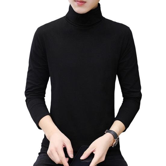 Muži Podzim Zima Spodní díl Top Vysoký límec Ochrana krku Dlouhé Rukávy Pružný Teplý Pulovr Pure Color