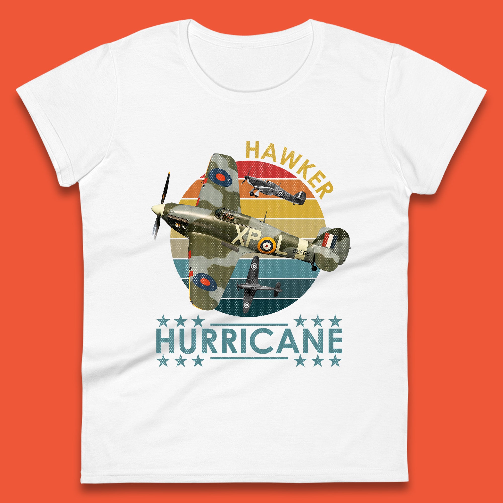 

Hawker Hurricane UK Vintage WWII RAF Fighter Jet British Aircraft Royal Air Force Remembrance Day Womens Tee T Shirt Mens Tops Unisex Top 3XL