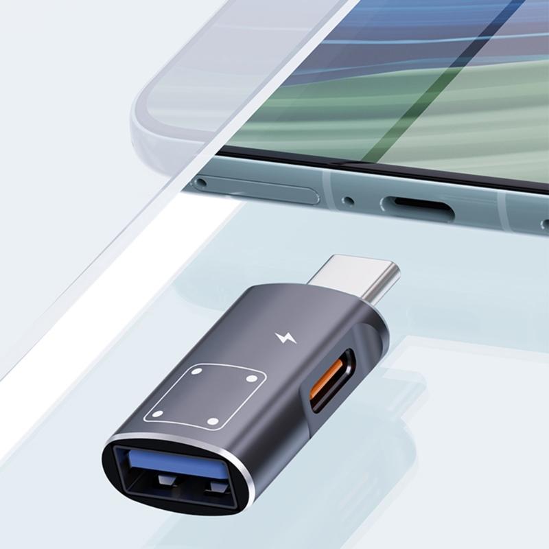 Adapter Data Tranfer Adapter for Phone 15 14 Converter USB A Type C Female To USB C Male OTG Adapter with Charging Port