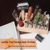Handmade Beech Wood Tool Rack: 24-Hole Leather Tool and Punch Storage Box