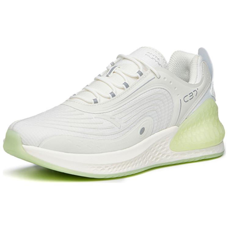 Anta C37+ Running Series Soft Sole Low Top Running Shoes Glow In The Dark Women sneaker White Green 922045537-7